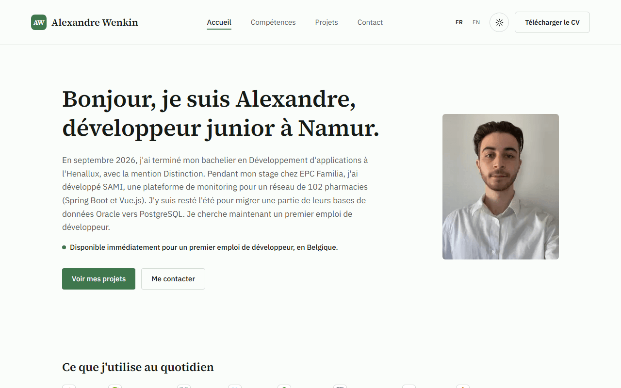 Portfolio home page
